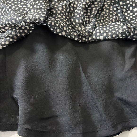 East 5th Black and White Polka Dot Midi Pull On Elastic Waist with Ruffle Hem. - Picture 8 of 10